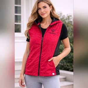 CBUK by Cutter & Buck x Topgolf Quilted Zip Vest Black Red Size S/P
